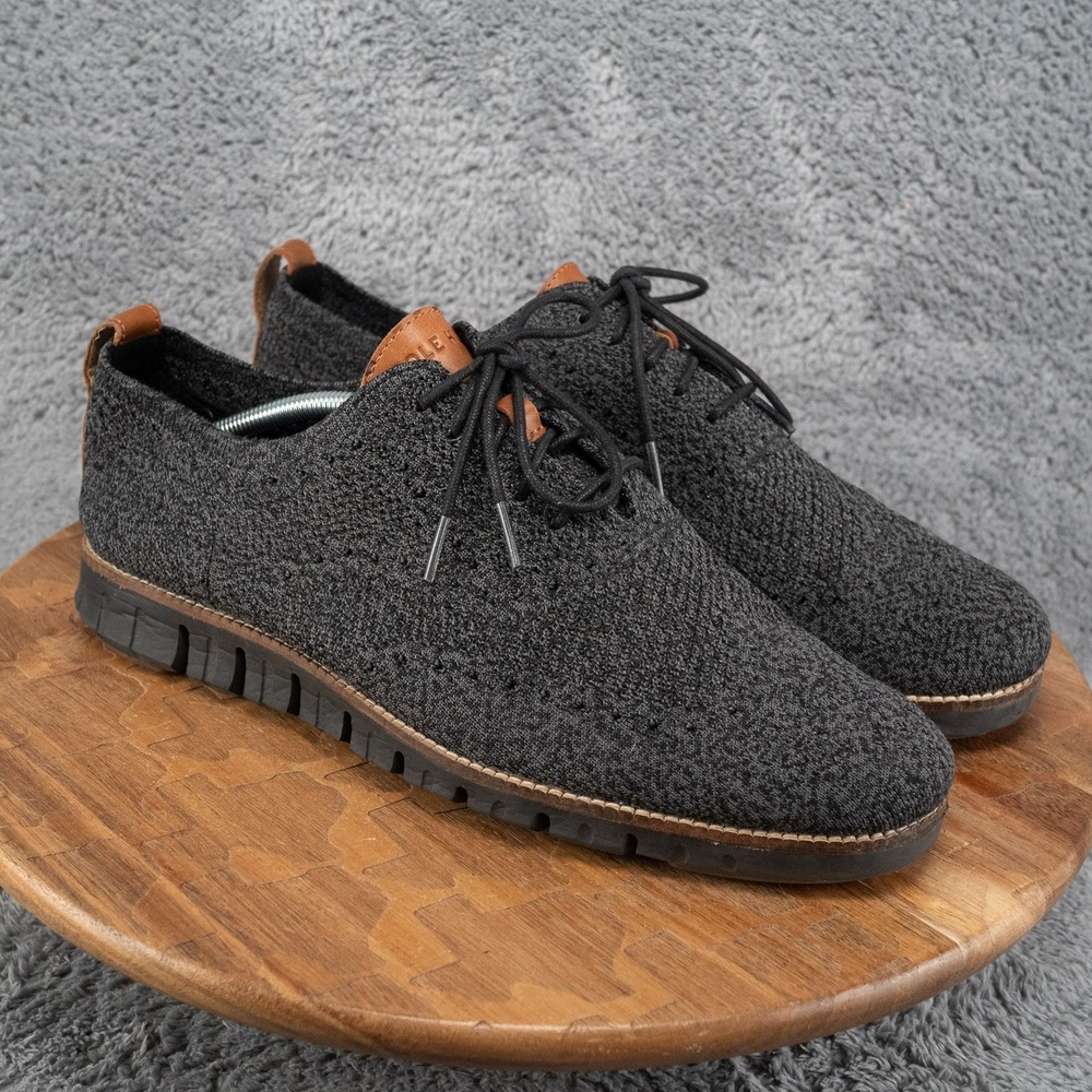 Cole Haan Zerogrand Stitchlite Wingtip Oxfords Mens 12M Gray Knit C27694